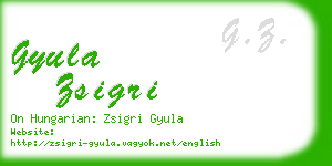 gyula zsigri business card